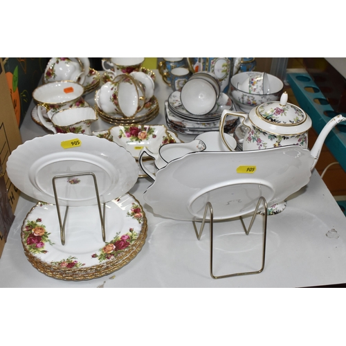 905 - A GROUP OF TEA WARES, comprising twenty-four pieces of Royal Albert Old Country Roses: a sandwich pl... 