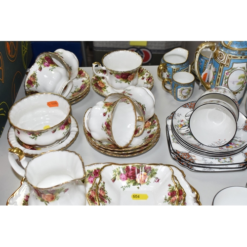 905 - A GROUP OF TEA WARES, comprising twenty-four pieces of Royal Albert Old Country Roses: a sandwich pl... 