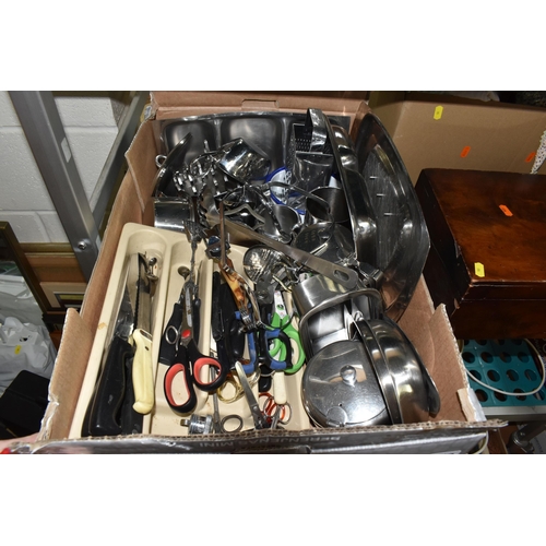 908 - FIVE BOXES AND LOOSE MISCELLANEOUS ITEMS to include two boxes of vintage books to include assorted r... 