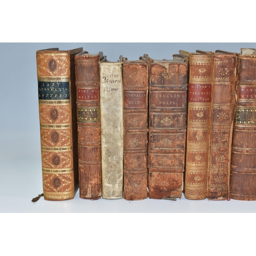 823 - A GROUP OF EIGHTEENTH CENTURY AND EARLY NINETEENTH CENTRUY ANTIQUARIAN BOOKS to include a leatherbou... 