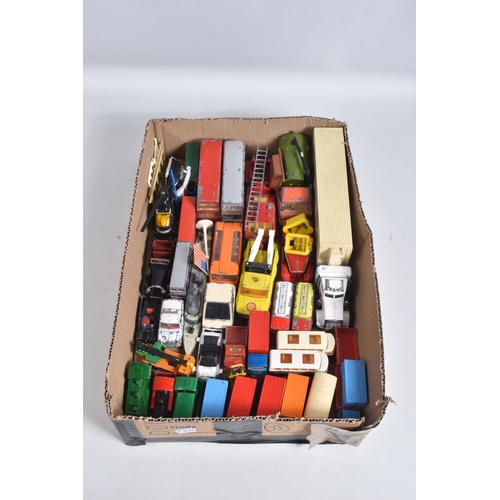 11 - A QUANTITY OF UNBOXED AND ASSORTED PLAYWORN DIECAST VEHICLES, to include Dinky, Matchbox, Corgi, Maj... 