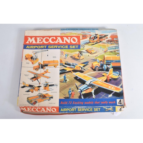 13 - TWO BOXED INCOMPLETE 1960'S MECCANO SETS, Motorised Power Drive Set M and Airport Service Set, No.4,... 