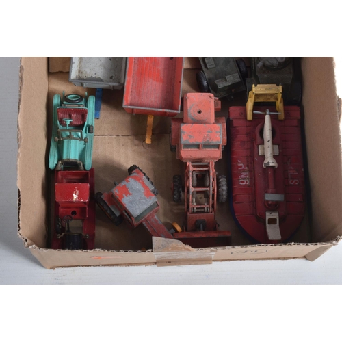 16 - A QUANTITY OF UNBOXED AND ASSORTED PLAYWORN DIECAST VEHICLES, assorted Corgi cars including Morris M... 