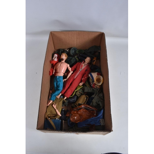 23 - A QUANTITY OF UNBOXED AND ASSORTED PALITOY ACTION MAN FIGURES, CLOTHING AND ACCESSORIES,  damaged fl... 