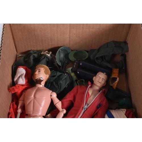 23 - A QUANTITY OF UNBOXED AND ASSORTED PALITOY ACTION MAN FIGURES, CLOTHING AND ACCESSORIES,  damaged fl... 