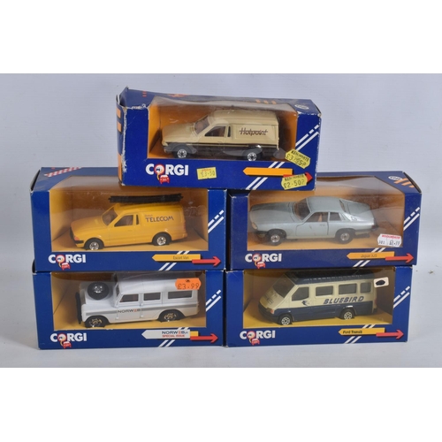 26 - TWENTY BOXED CORGI 1:43 SCALE DIECAST VEHICLES, to include a Thornycroft Van no. C913, a Rolls Royce... 