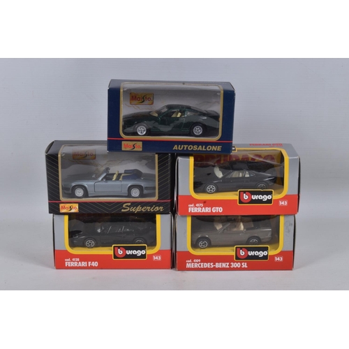 27 - A QUANTITY OF BOXED DIECAST MODEL VEHICLES, to include models by Corgi Detail Cars, Maisto, Saico, C... 