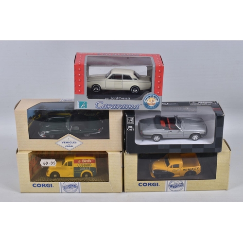 27 - A QUANTITY OF BOXED DIECAST MODEL VEHICLES, to include models by Corgi Detail Cars, Maisto, Saico, C... 