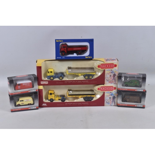 28 - A COLLECTION OF BOXED MODEL VEHICLES AND OO GAUGE MODEL TRAIN WAGONS,  to include 5 boxed train wago... 