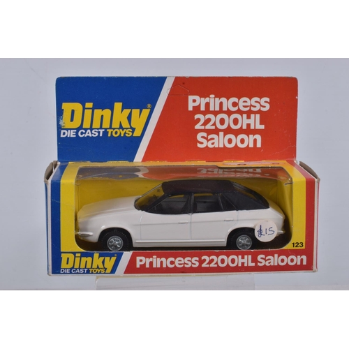 29 - A COLLECTION OF FIVE VINTAGE  BOXED MODEL VEHICLES, to include a diecast Dinky Princess 2200HL Saloo... 