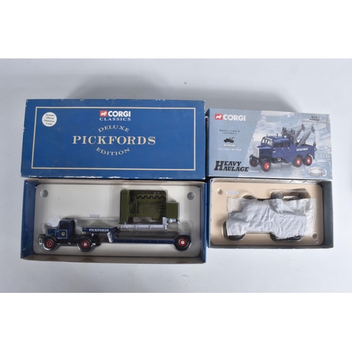 3 - FIVE BOXED CORGI CLASSICS DIECAST TRANSPORT MODELS, to include a Heavy Haulage set with 2 Scammell C... 