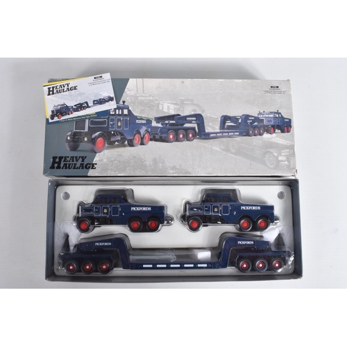 3 - FIVE BOXED CORGI CLASSICS DIECAST TRANSPORT MODELS, to include a Heavy Haulage set with 2 Scammell C... 