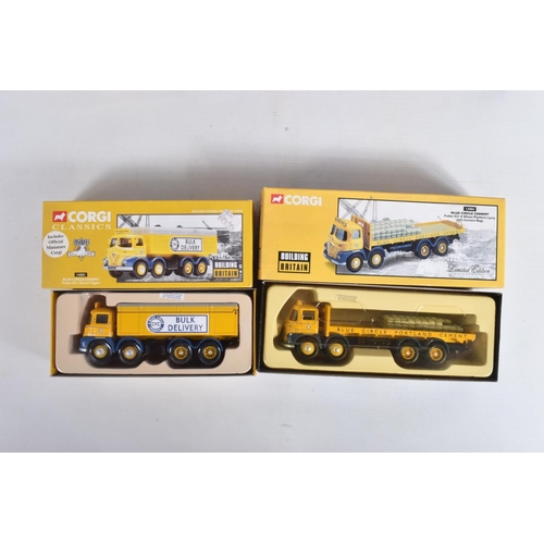 4 - SIX BOXED CORGI 1:50 SCALE DIECAST TRANSPORT MODELS, to include two Corgi Classics, a Foden 4 Wheel ... 