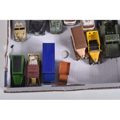 7 - A QUANTITY OF UNBOXED AND ASSORTED PLAYWORN DIECAST VEHICLES, assorted Dinky Toys military vehicles,... 