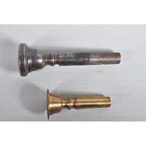 8 - A CASED BRASS CORNET, no makers marking, appears largely complete but has some tarnishing, marking a... 