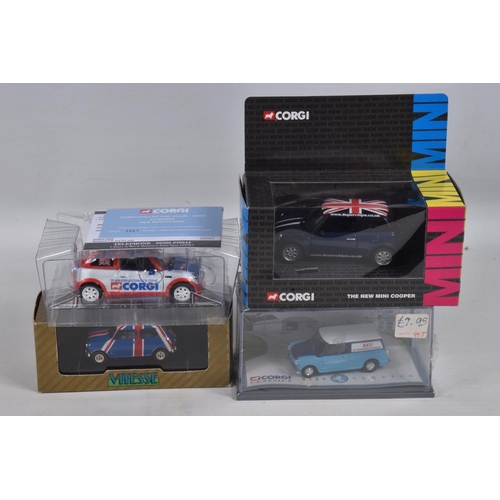 42 - A COLLECTION OF BOXED 1:43 SCALE DIECAST MINI CAR MODELS, to include 9 Corgi Collection Minis model ... 