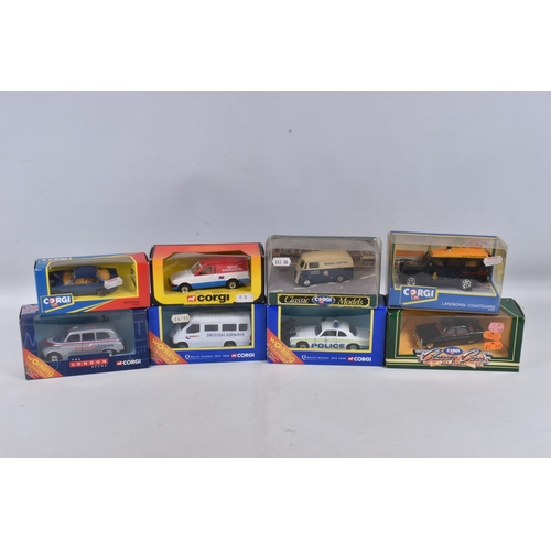 46 - A COLLECTION OF BOXED DIECAST MODEL VEHICLES, to include 21 boxed Corgi models of transport vehicles... 