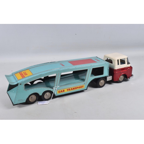 47 - A BOXED CHINESE MADE FRICTION DRIVE TINPLATE ARTICULATED CAR CARRIER/TRANSPORTER, c.1960's, appears ... 