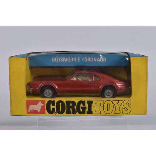 51 - TWO BOXED CORGI TOYS CARS, Oldsmobile Tornado, No.276, with 'Golden Jacks' take-off wheels and worki... 