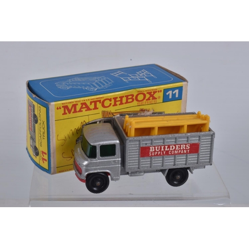 56 - FIVE BOXED MATCHBOX 1-75 SERIES MODELS, all are regular wheels issues, Mercedes Trailer, No.2, Ford ... 