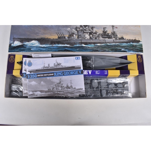 60 - TWO BOXED TAMIYA BRITISH BATTLESHIPS MODEL BUILDING SETS, to include a King George V 1:350 scale, 78... 