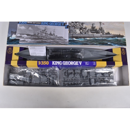 60 - TWO BOXED TAMIYA BRITISH BATTLESHIPS MODEL BUILDING SETS, to include a King George V 1:350 scale, 78... 