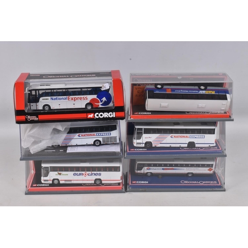 81 - A QUANTITY OF BOXED CORGI OOC COACH MODELS, assorted mainly modern coach models in National Express,... 