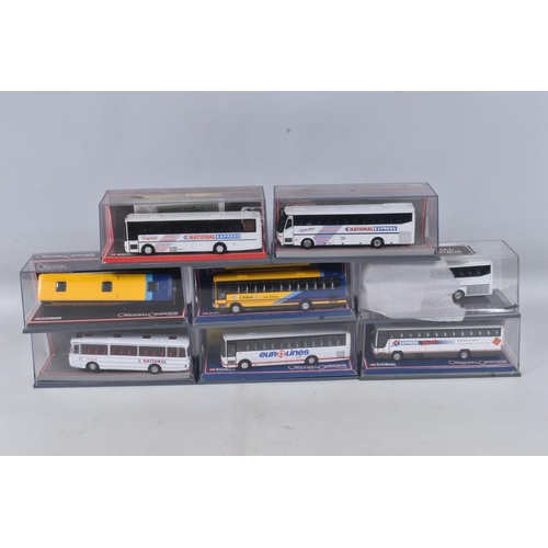 81 - A QUANTITY OF BOXED CORGI OOC COACH MODELS, assorted mainly modern coach models in National Express,... 