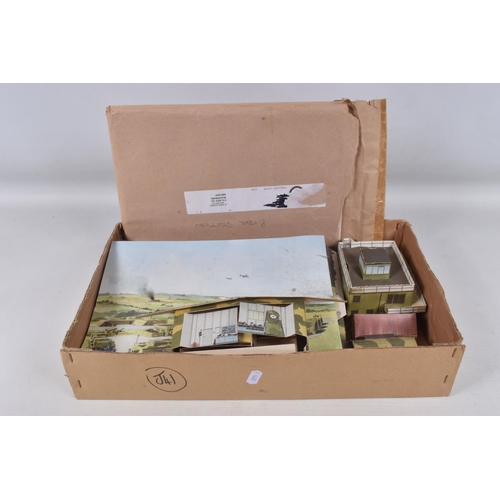 91 - A CARDBOARD  W.W.II R.A.F. AIRFIELD DIORAMA, appears complete but has some minor damage and wear, wi... 