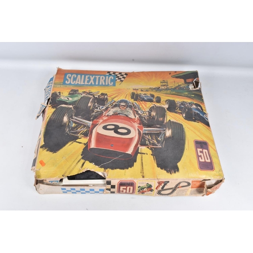 100 - A BOXED SCALEXTRIC GRAND PRIX SET 50, contents not checked but appears largely complete, with both c... 