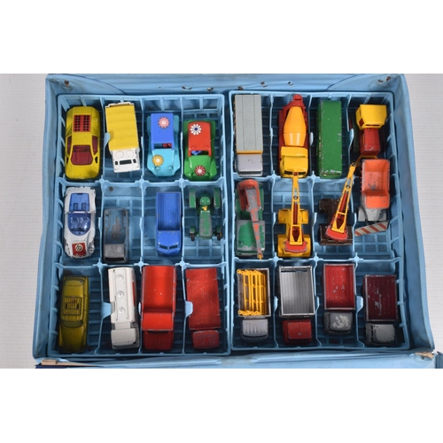 103 - A MATCHBOX SERIES COLLECTORS CASE, containing 48 assorted unboxed playworn Matchbox (regular & Super... 