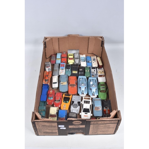 105 - A QUANTITY OF UNBOXED AND ASSORTED PLAYWORN DIECAST VEHICLES, to include assorted Corgi Toys cars fr... 