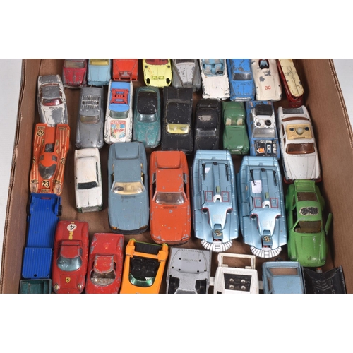 105 - A QUANTITY OF UNBOXED AND ASSORTED PLAYWORN DIECAST VEHICLES, to include assorted Corgi Toys cars fr... 