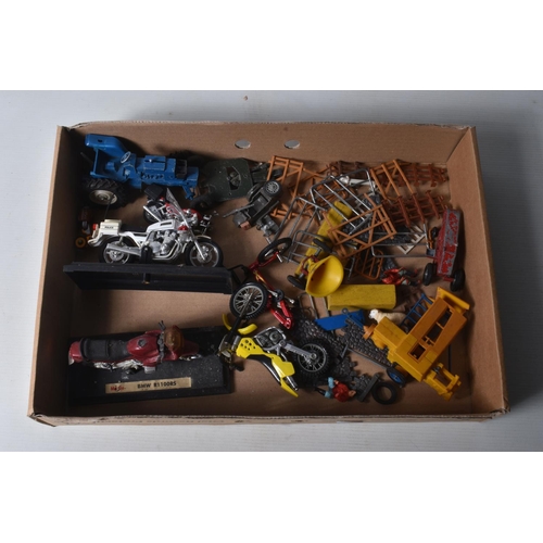 105 - A QUANTITY OF UNBOXED AND ASSORTED PLAYWORN DIECAST VEHICLES, to include assorted Corgi Toys cars fr... 