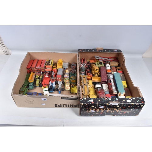 106 - A QUANTITY OF UNBOXED AND ASSORTED PLAYWORN DIECAST VEHICLES, to include Corgi Major Toys Bedford S ... 