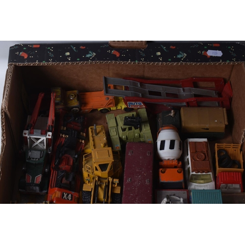 106 - A QUANTITY OF UNBOXED AND ASSORTED PLAYWORN DIECAST VEHICLES, to include Corgi Major Toys Bedford S ... 