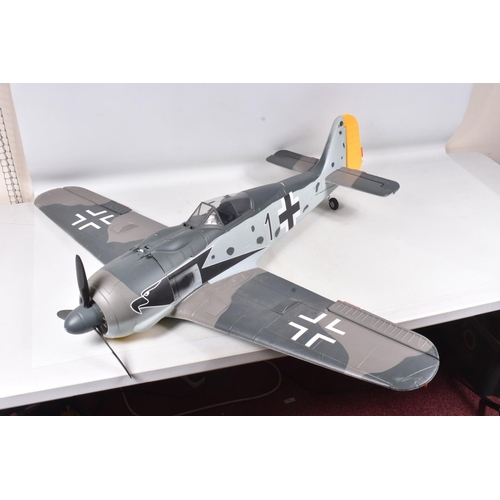 94 - AN UNBOXED POLYSTYRENE BATTERY OPERATED MODEL FOCKE-WULF FW190 GERMAN FIGHTER AIRCRAFT, approx. widt... 