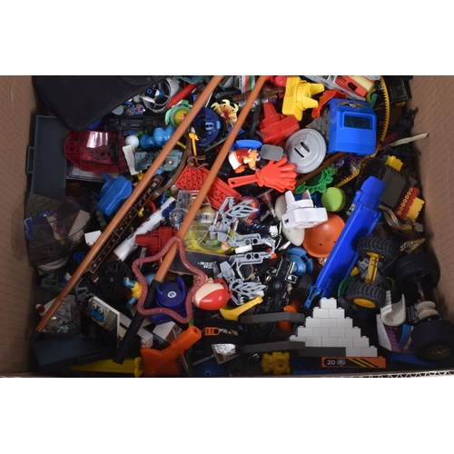 95 - FOUR BOXES OF ASSORTED CHILDREN'S TOYS, MOSTLY PLASTIC 21ST CENTURY, including Star Wars themed item... 