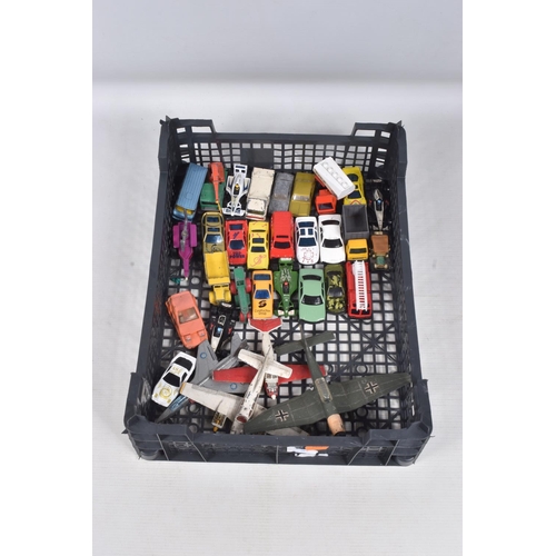 96 - A QUANTITY OF UNBOXED AND ASSORTED PLAYWORN DIECAST VEHICLES, includes a quantity of film and TV rel... 