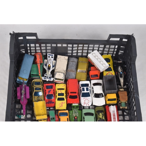 96 - A QUANTITY OF UNBOXED AND ASSORTED PLAYWORN DIECAST VEHICLES, includes a quantity of film and TV rel... 