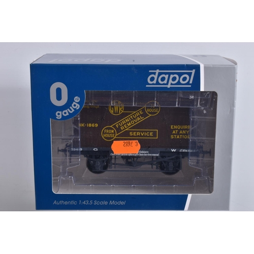 119 - TWO BOXED DAPOL 1:43 SCALE O GAUGE RAILWAY MODELS, to include a GWR Conflat BK2 Choc Container, no. ... 