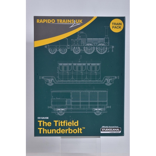 123 - A COLLECTION OF BOXED  RAPIDO TRAINS UK OO GAUGE RAILWAY SETS, to include a Wagon Triple Pack 'Inspi... 