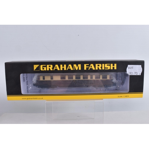 128 - TWO BOXED GRAHAM FARISH BY BACHMANN N GAUGE MODEL RAILCAR, to include a GWR Railcar no. 20 in GWR Ch... 