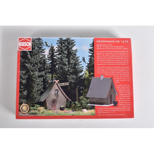 138 - A COLLECTION OF BOXED MODEL RAILWAY HO GAUGE SCENERY, to include a Noch Limited Edition Haunted Hous... 