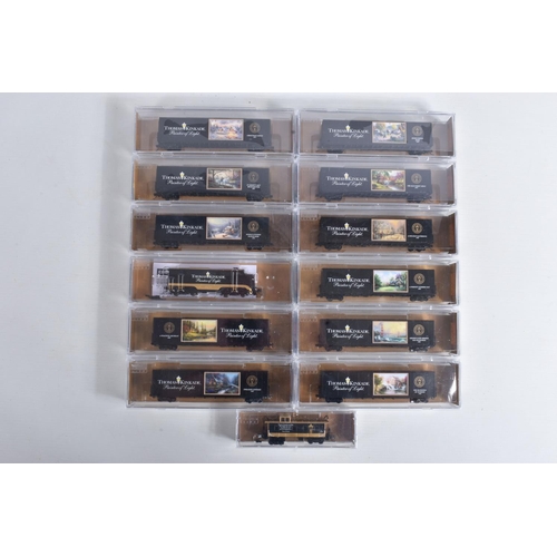 147 - A COLLECTION OF BOXED MICRO TRAINS N GAUGE THOMAS KINKADE 'PAINTER OF LIGHT' SERIES MODELS, comprisi... 