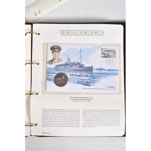 182 - THE HISTORY OF WWII THEMATIC STAMP AND COVER COLLECTION IN SIX ALBUMS PLUS ONE EMPTY, Includes a num... 