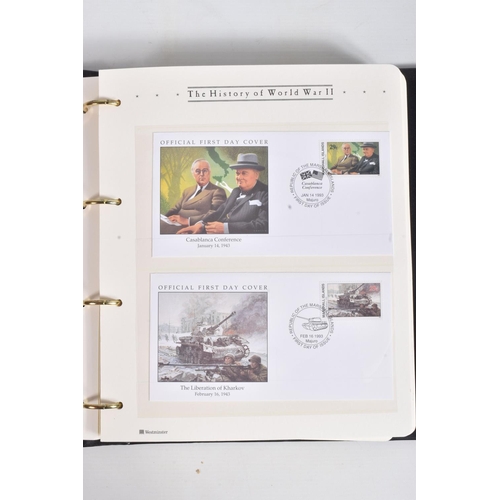 182 - THE HISTORY OF WWII THEMATIC STAMP AND COVER COLLECTION IN SIX ALBUMS PLUS ONE EMPTY, Includes a num... 