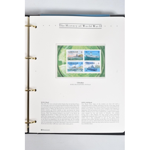 182 - THE HISTORY OF WWII THEMATIC STAMP AND COVER COLLECTION IN SIX ALBUMS PLUS ONE EMPTY, Includes a num... 