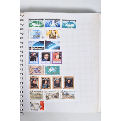 183 - BOX WITH FOUR ALBUMS OF WORLDWIDE STAMPS AND LOOSE IN PACKETS