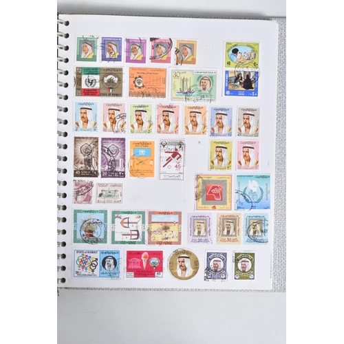 183 - BOX WITH FOUR ALBUMS OF WORLDWIDE STAMPS AND LOOSE IN PACKETS